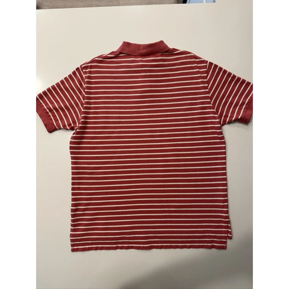 Polo Ralph Lauren Mens XL Red White Striped Cotton Golf Polo Shirt RN 41381